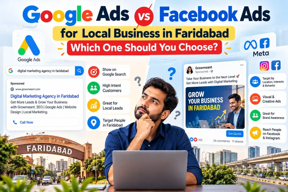 Google Ads vs Facebook Ads in Faridabad